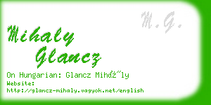 mihaly glancz business card